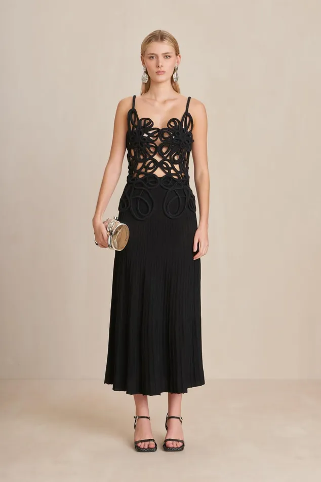 Cult Gaia Nalda Knit Dress Black Women Dresses