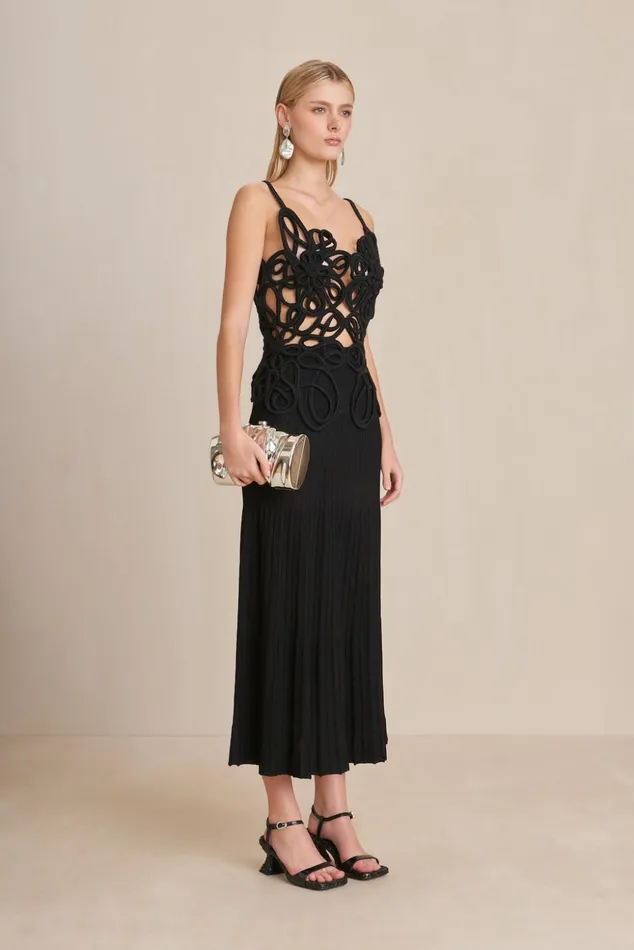 Cult Gaia Nalda Knit Dress Black Women Dresses
