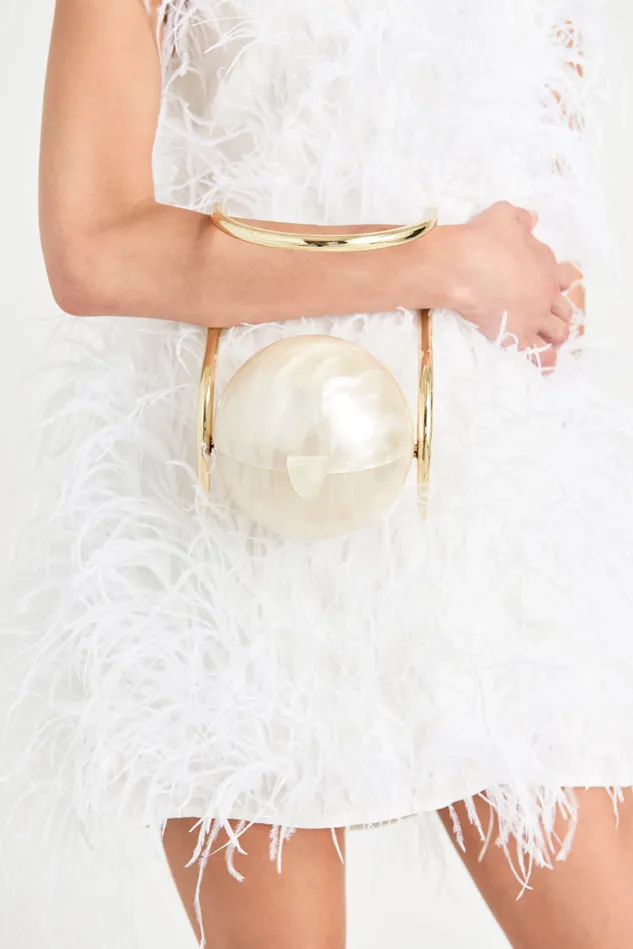 Cult Gaia Pearl Bag Ivory Women Clutches Cult Gaia Pearl Bag Ivory Women Clutches