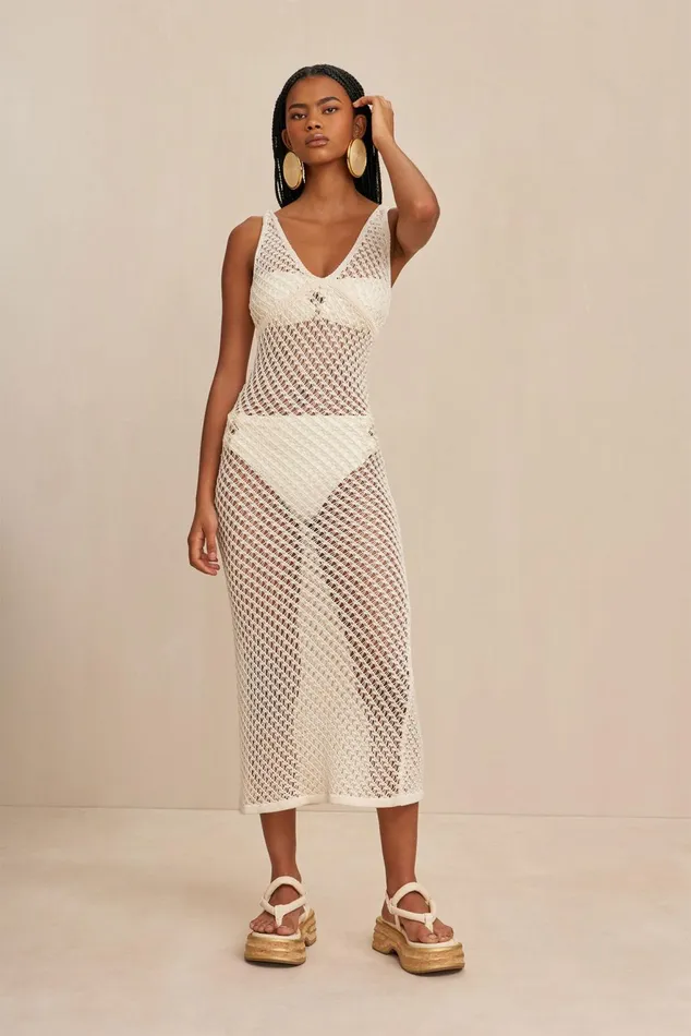 Cult Gaia Sulivan Knit Coverup Off White Women Knits
