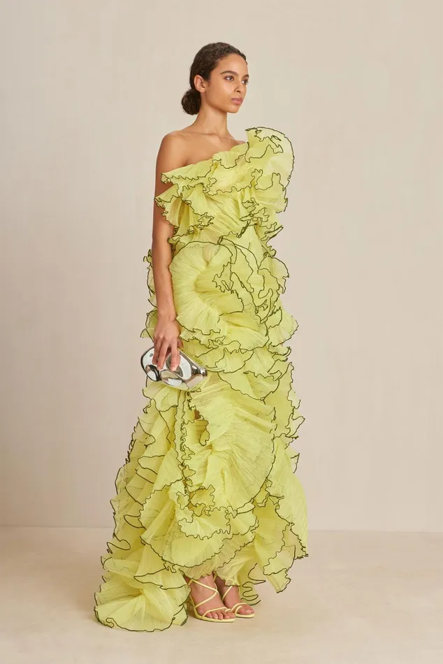 Cult Gaia Torrey Gown Lemon Sorbet Women Gowns Cult Gaia Torrey Gown Lemon Sorbet Women Gowns