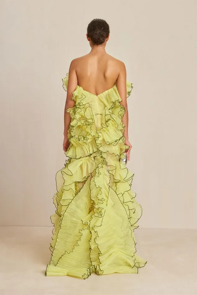 Cult Gaia Torrey Gown Lemon Sorbet Women Gowns Cult Gaia Torrey Gown Lemon Sorbet Women Gowns