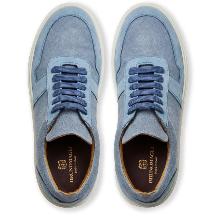 Darian Sneaker Light Blue Canvas Men Bruno Magli Casual Shoes