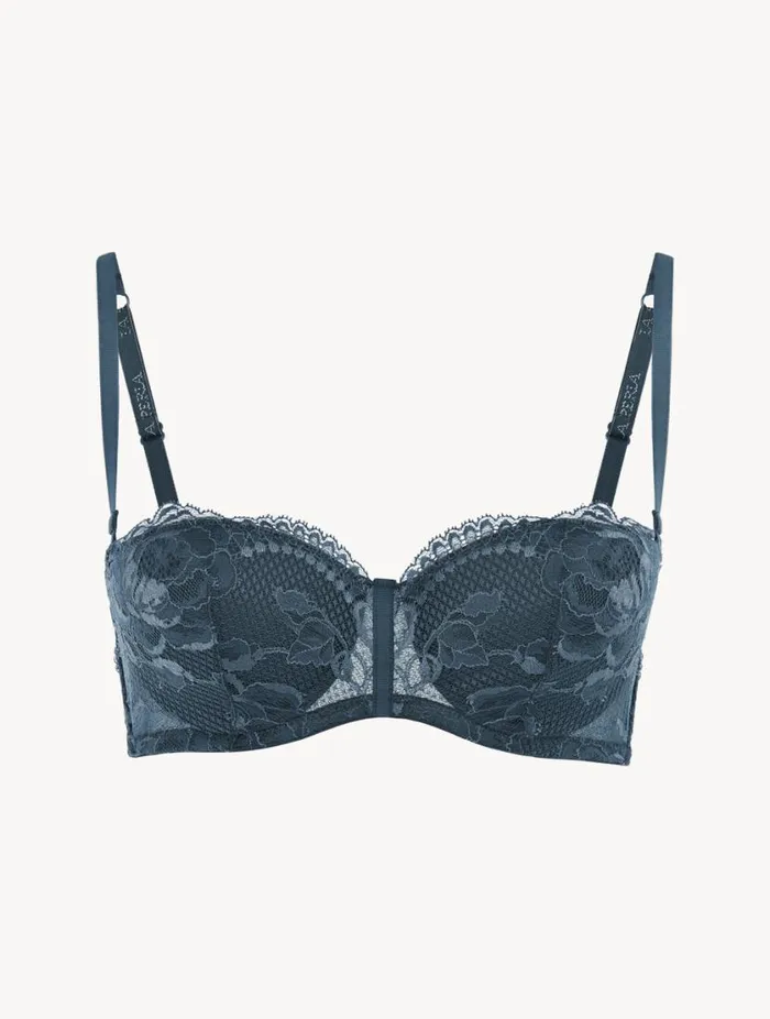Dark Blue Lace Bandeau Bra Lingerie La Perla Bandeau