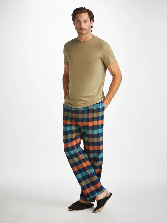 Derek Rose Lounge Pants Kelburn 40 Brushed Cotton Multi Men Lounge Pants