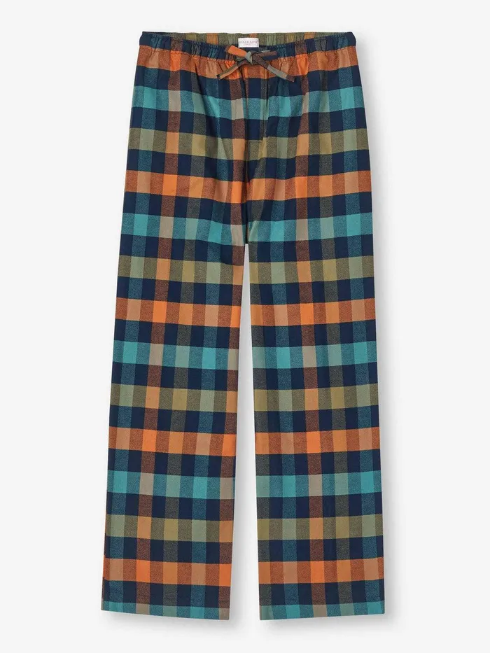 Derek Rose Lounge Pants Kelburn 40 Brushed Cotton Multi Men Lounge Pants