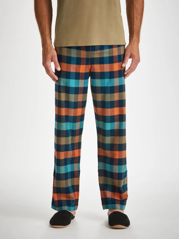 Derek Rose Lounge Pants Kelburn 40 Brushed Cotton Multi Men Lounge Pants