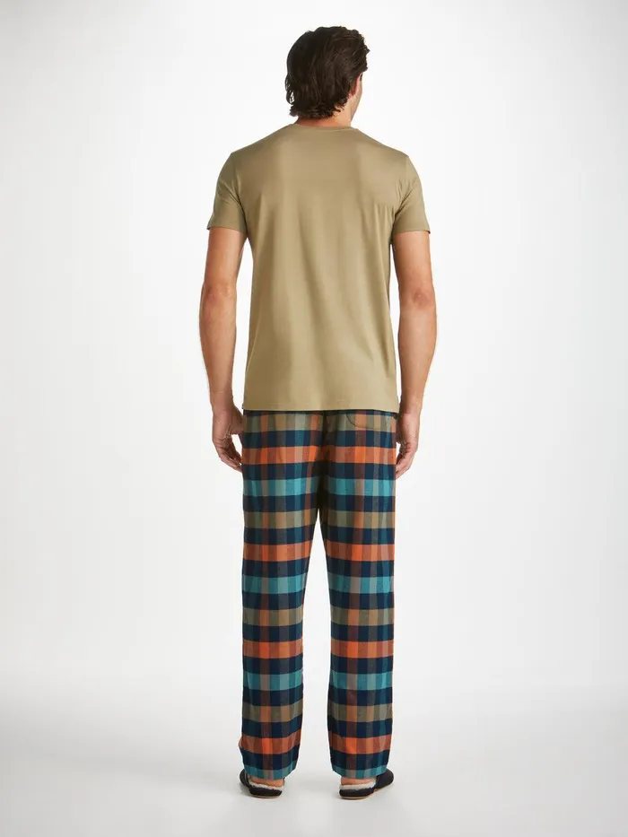 Derek Rose Lounge Pants Kelburn 40 Brushed Cotton Multi Men Lounge Pants