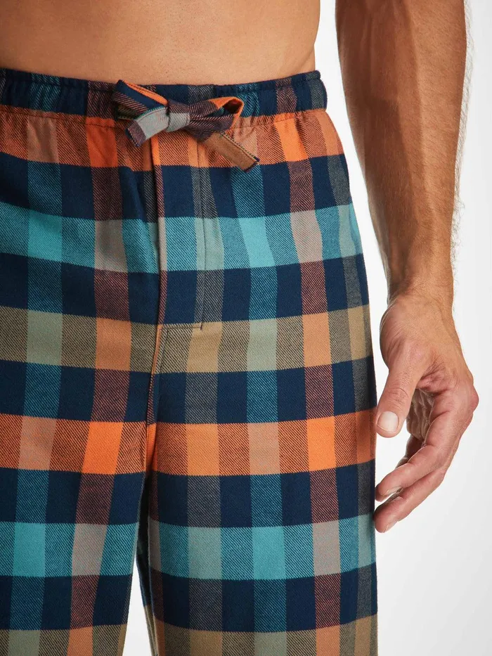 Derek Rose Lounge Pants Kelburn 40 Brushed Cotton Multi Men Lounge Pants