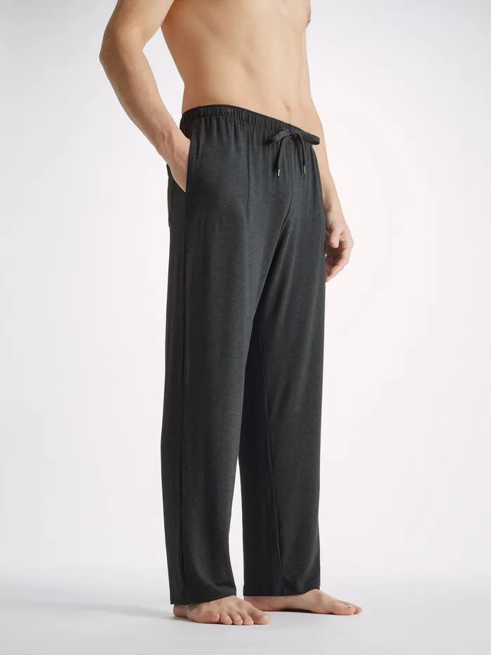 Derek Rose Lounge Pants Marlowe Micro Modal Stretch Anthracite Men Lounge Pants Derek Rose Lounge Pants Marlowe Micro Modal Stretch Anthracite Men Lounge Pants