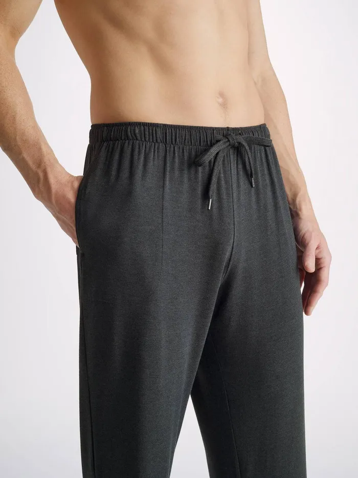 Derek Rose Lounge Pants Marlowe Micro Modal Stretch Anthracite Men Lounge Pants