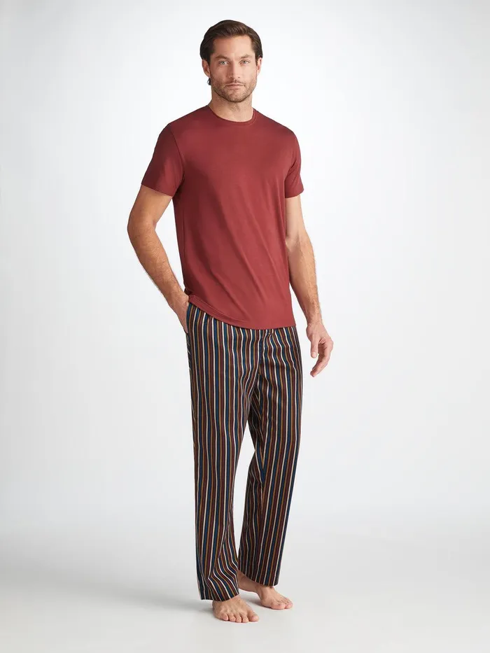 Derek Rose Lounge Pants Wellington 57 Cotton Navy Men Lounge Pants