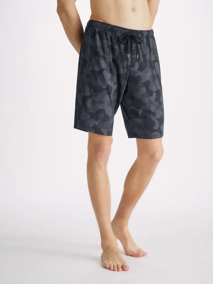 Derek Rose Lounge Shorts London 11 Micro Modal Black Men Lounge Shorts