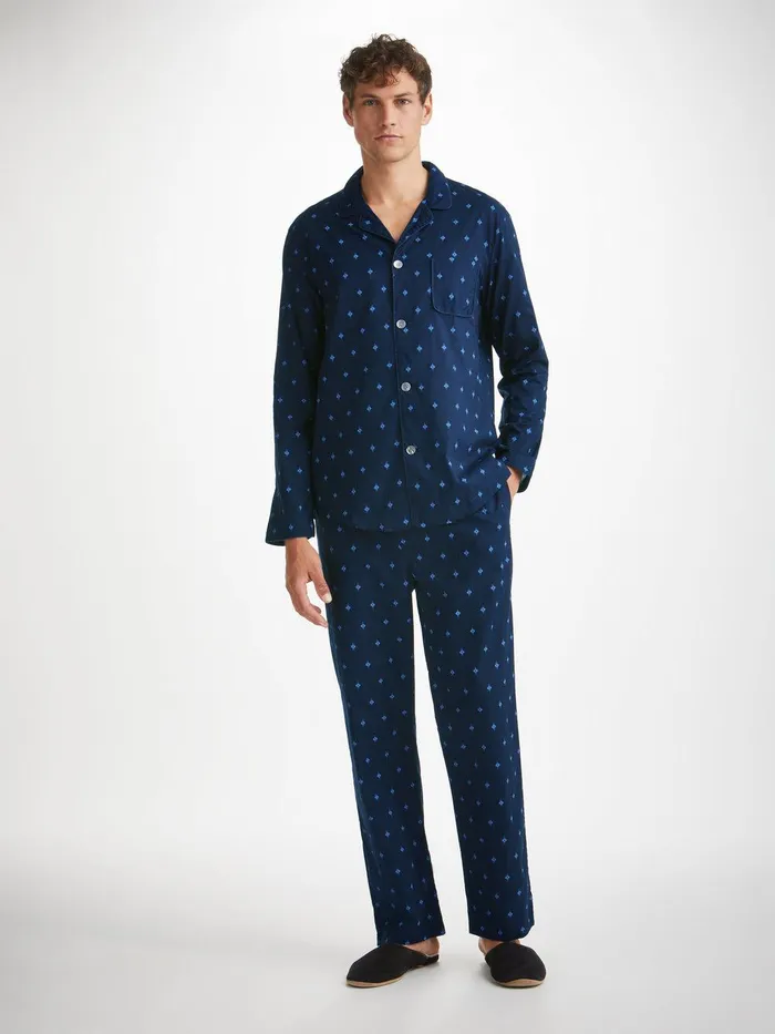 Derek Rose Modern Fit Pajamas Nelson 98 Cotton Batiste Navy Men Cotton Pajamas Derek Rose Modern Fit Pajamas Nelson 98 Cotton Batiste Navy Men Cotton Pajamas