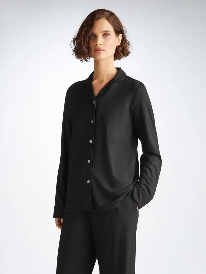 Derek Rose Pajamas Lara Micro Modal Stretch Black Women Jersey Pajamas