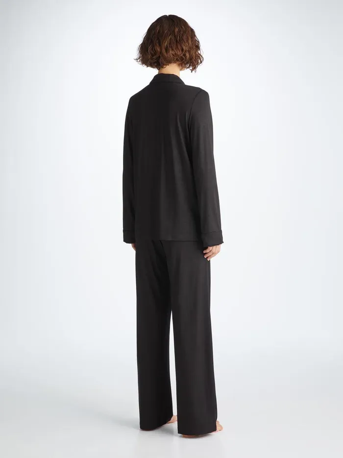 Derek Rose Pajamas Lara Micro Modal Stretch Black Women Jersey Pajamas