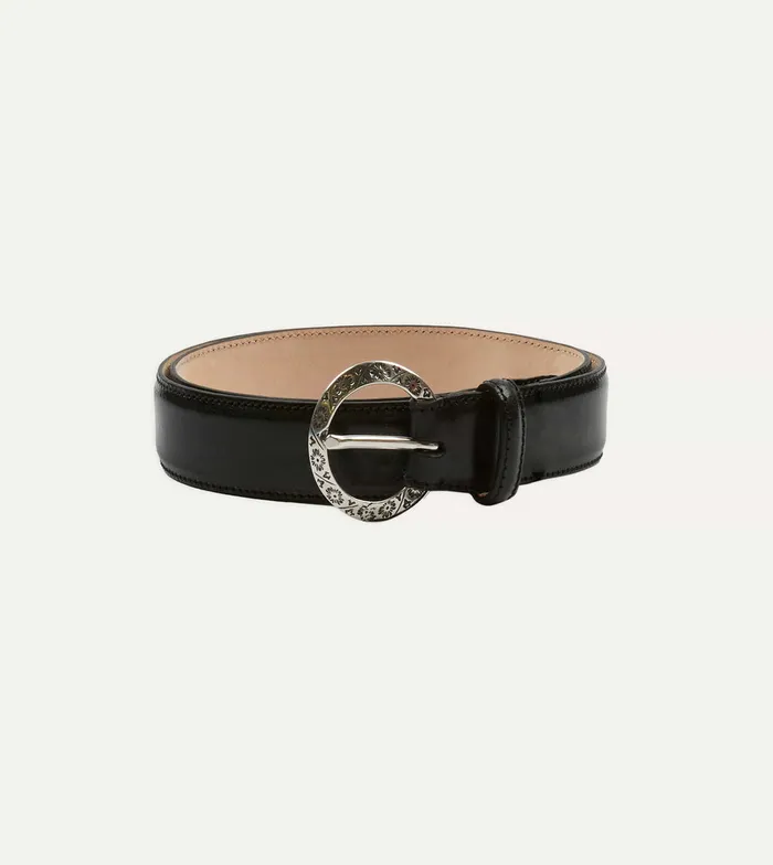 Drake039s Black Bridle Calf Leather Western Belt Men Belts