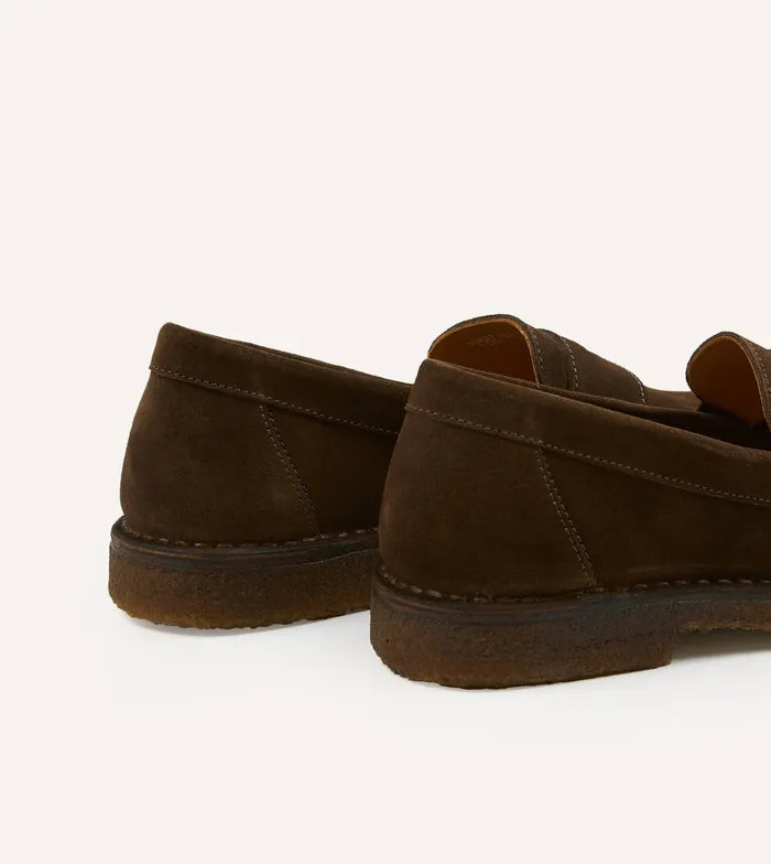 Drake039s Brown Suede Canal Penny Loafer With Crepe Sole Men Loafers