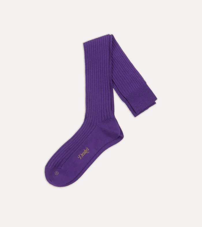 Drake039s Dark Purple Wool OverTheCalf Socks Men Boxer Shorts and Socks