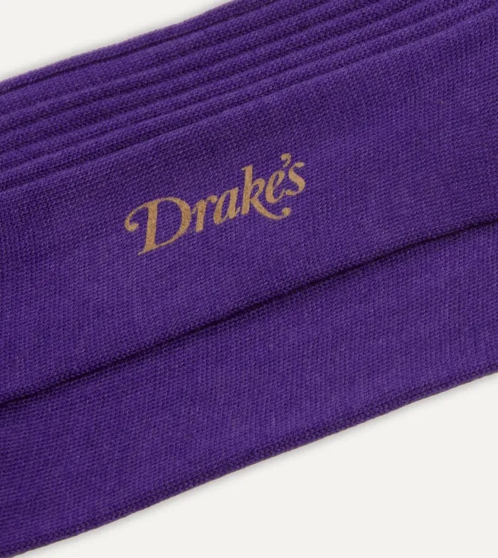 Drake039s Dark Purple Wool OverTheCalf Socks Men Boxer Shorts and Socks