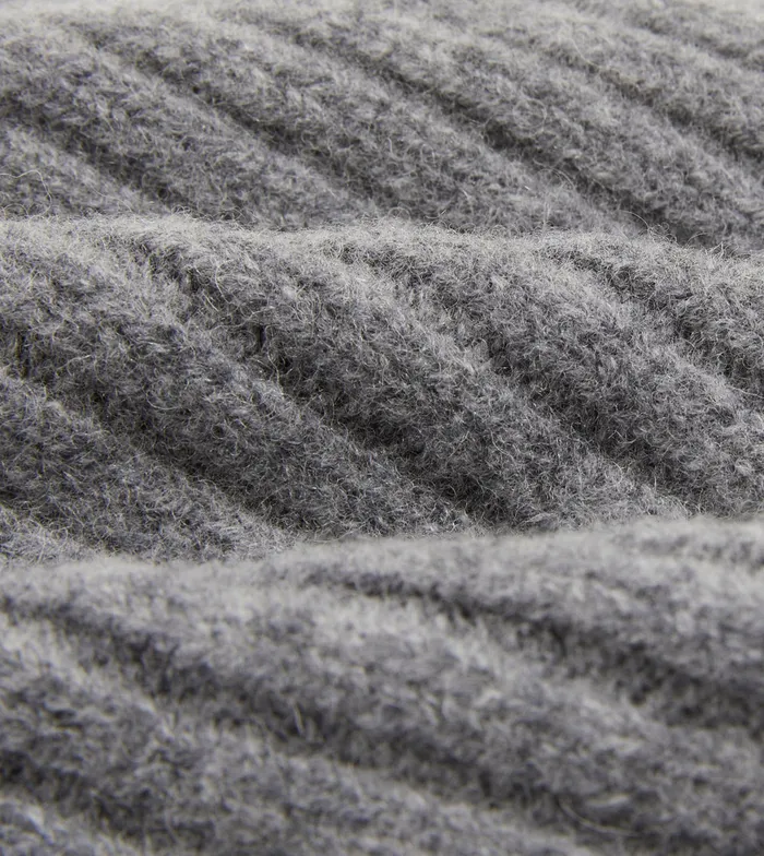 Drake039s Grey Lambswool Ribbed Knit Cap Men Hats