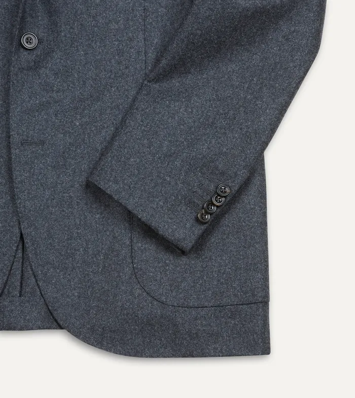 Drake039s Grey Wool Flannel Tailored Jacket Men Suits