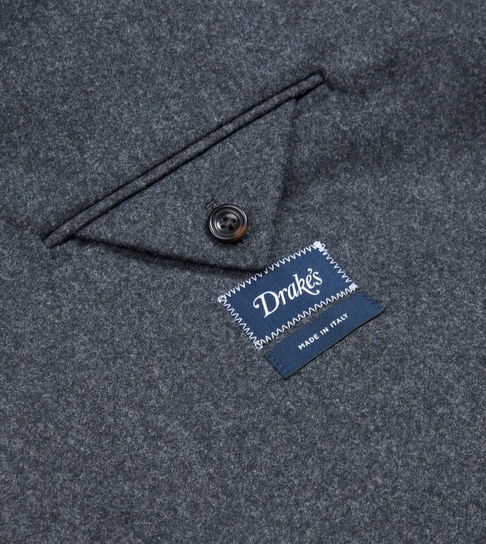 Drake039s Grey Wool Flannel Tailored Jacket Men Suits