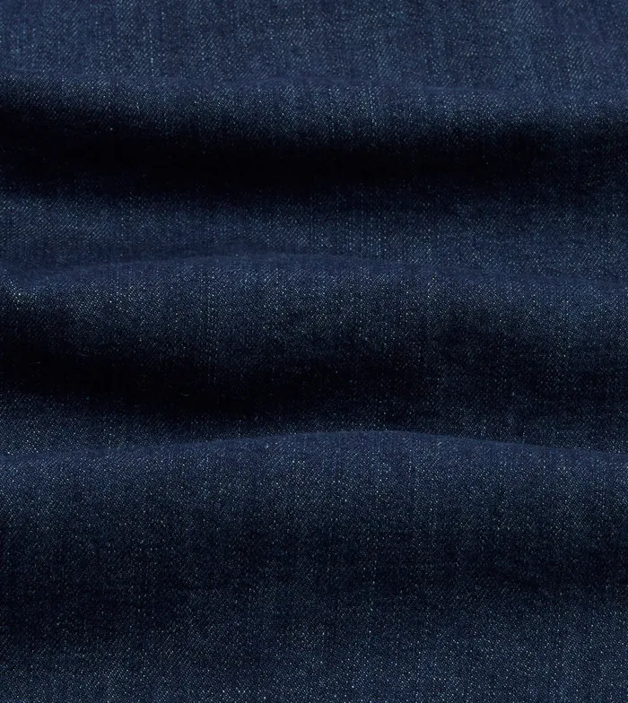 Drake039s Indigo Rinse Denim TwoPocket Western Shirt Men Denim