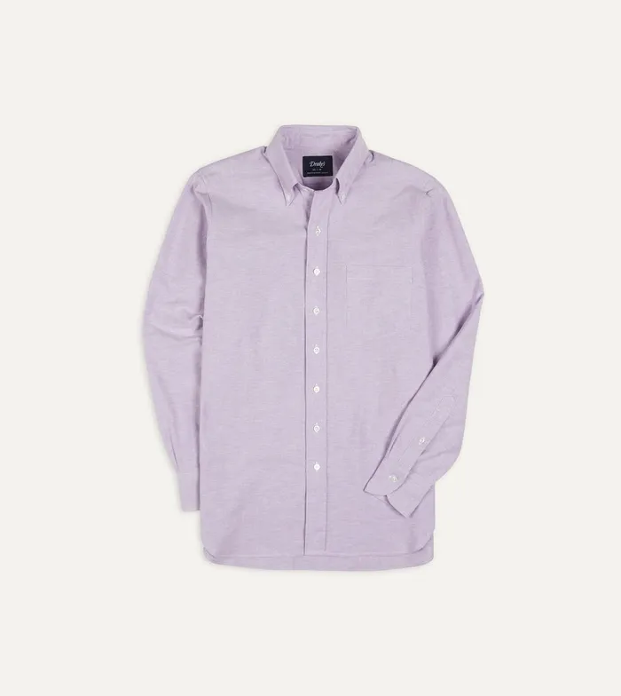 Drake039s Lilac Cotton Oxford Cloth ButtonDown Shirt Men Formal Shirts