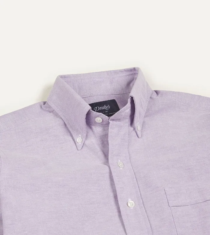 Drake039s Lilac Cotton Oxford Cloth ButtonDown Shirt Men Formal Shirts