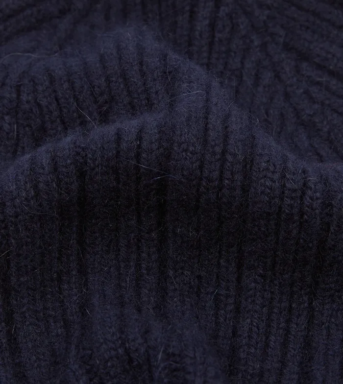 Drake039s Navy Angora Lambswool Ribbed Knit Cap Men Hats