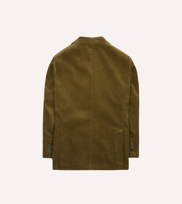 Drake039s Olive Green MidWale Cotton Corduroy TailoredJacket Men Suits