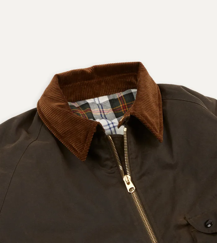 Drake039s Olive Waxed Long Coverall Jacket Men Coverall Jackets