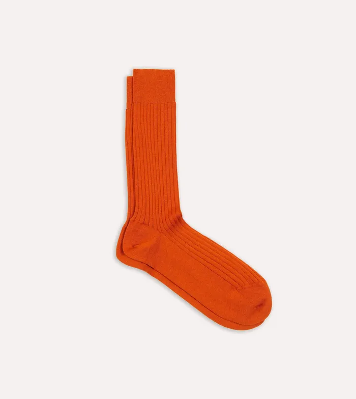 Drake039s Orange Wool MidCalf Socks Men Boxer Shorts and Socks