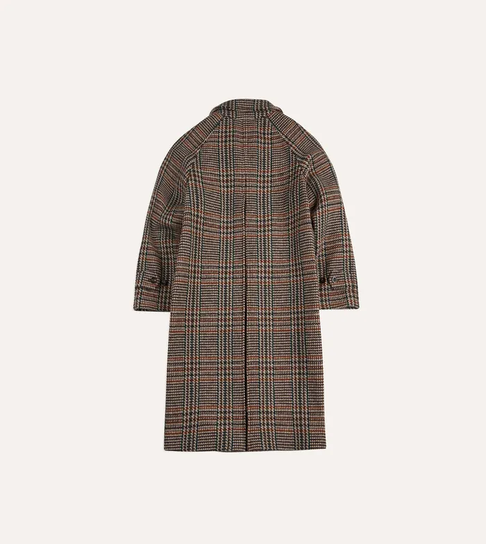 Drake039s Prince Of Wales Check Wool Raglan Coat Men Coats and Jackets