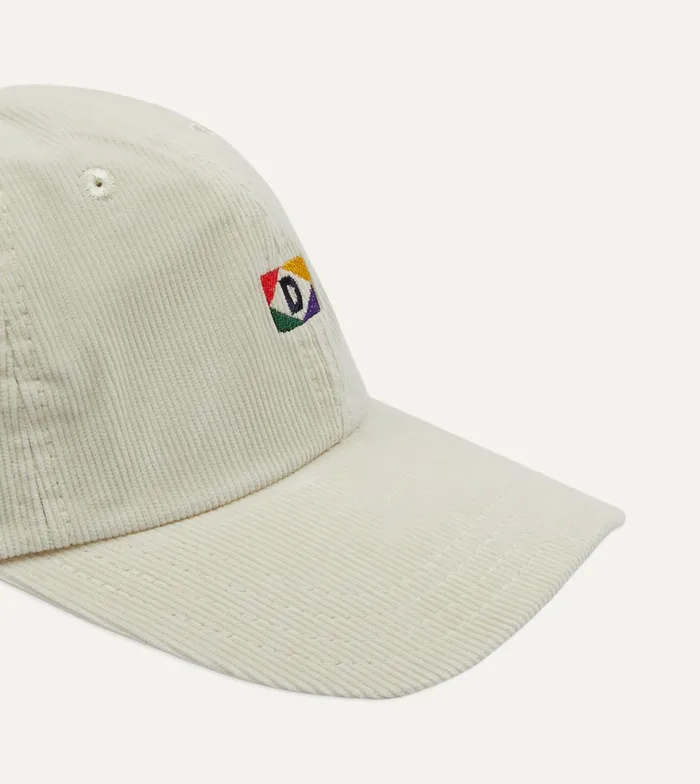 Drake039s White 039D039 Emblem Cotton Corduroy Baseball Cap Men Hats
