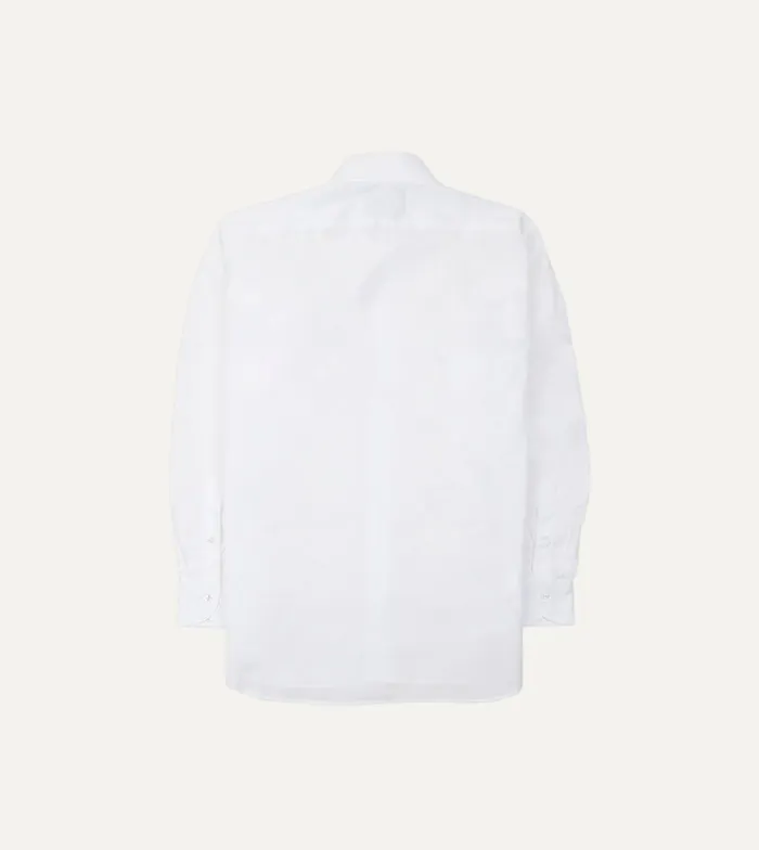 Drake039s White Cotton Poplin Long Point Collar Shirt Men Formal Shirts