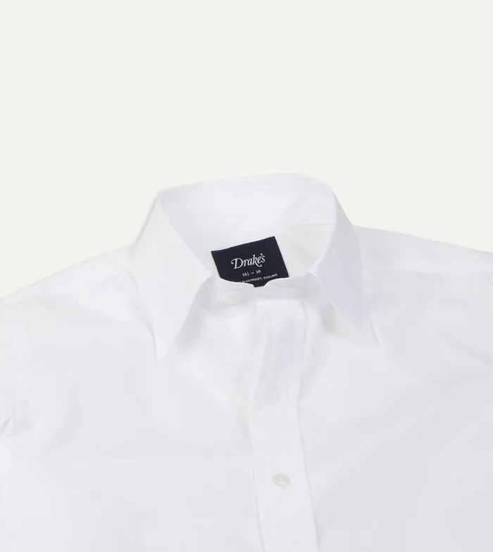 Drake039s White Cotton Poplin Long Point Collar Shirt Men Formal Shirts
