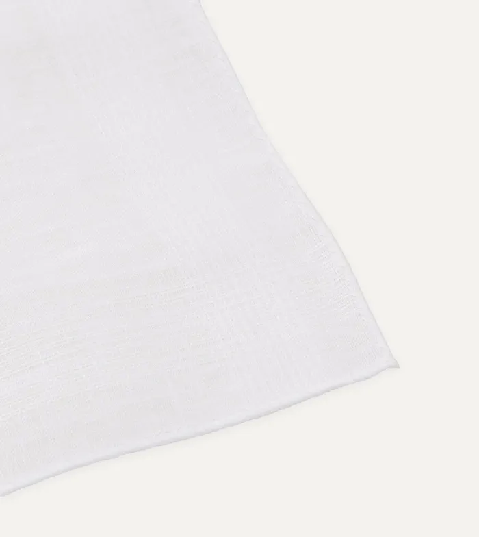 Drake039s White Linen Pocket Square Men Pocket Squares