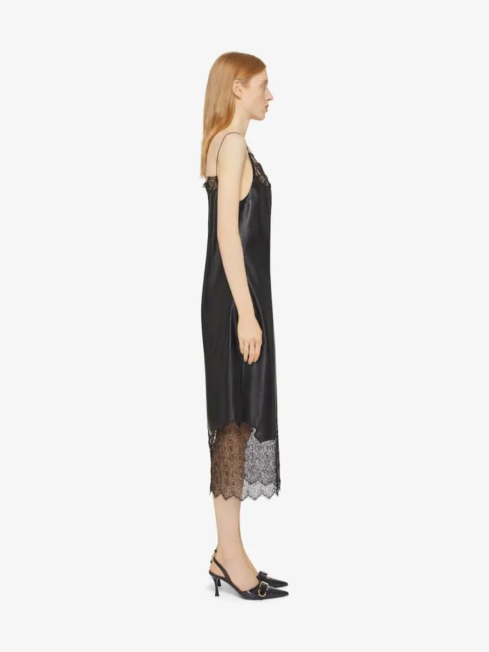 Dress In Leather And Lace Black Women Givenchy Dresses
