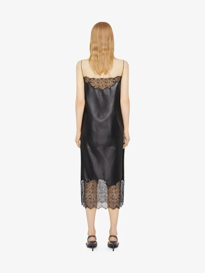 Dress In Leather And Lace Black Women Givenchy Dresses