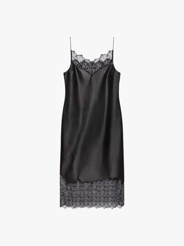 Dress In Leather And Lace Black Women Givenchy Dresses