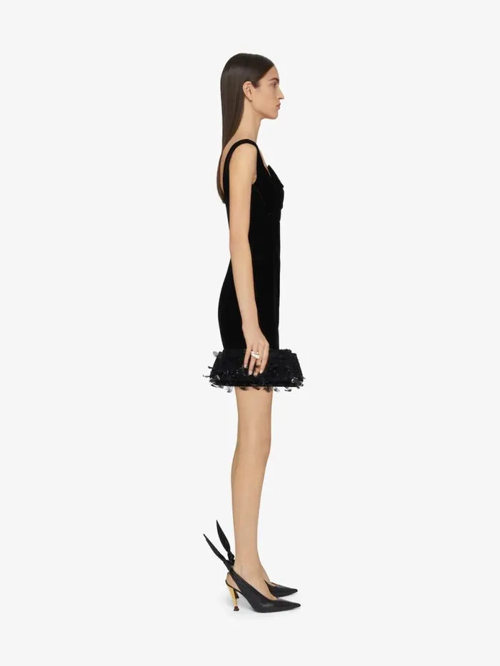 Dress In Velvet With Bow Detail Black Women Givenchy Dresses