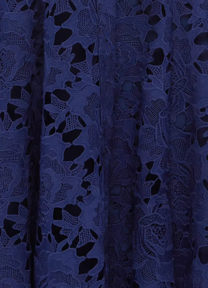 Dresses and Jumpsuits Women LEO LIN Aliyah Lace Butterfly Sleeve Midi Dress 8211 Oxford Blue