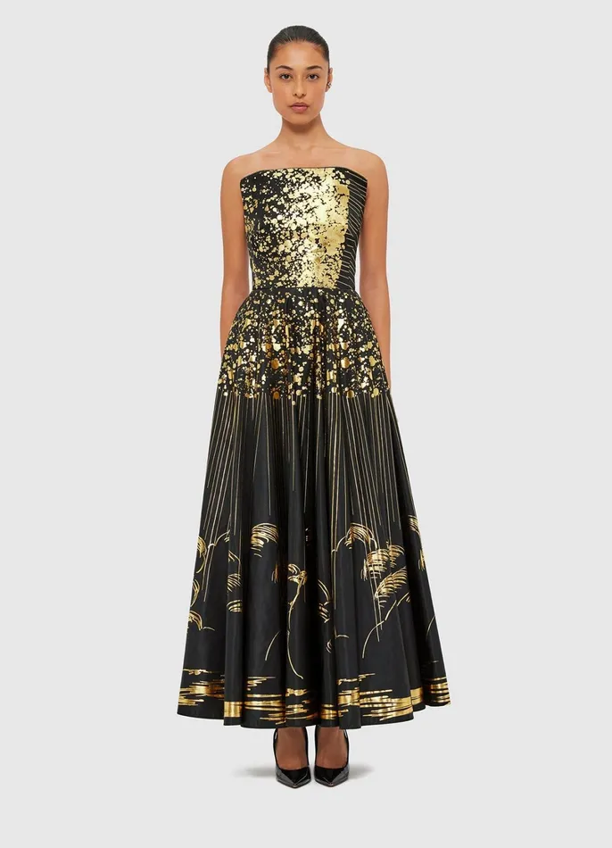 Dresses and Jumpsuits Women LEO LIN Angelica Bustier Maxi Dress 8211 Moonlight Print