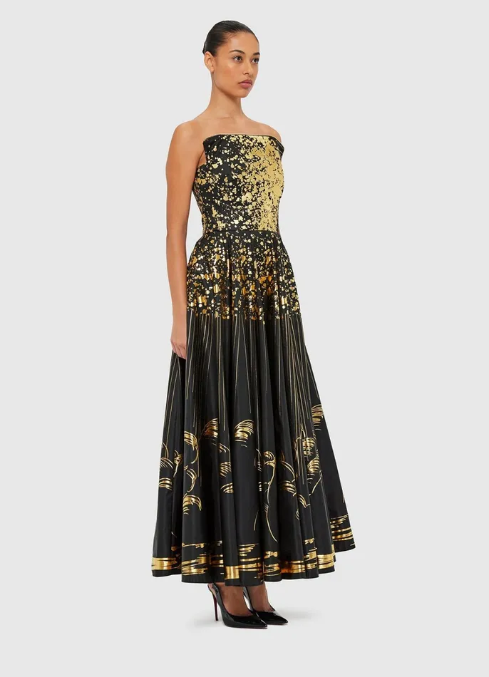 Dresses and Jumpsuits Women LEO LIN Angelica Bustier Maxi Dress 8211 Moonlight Print