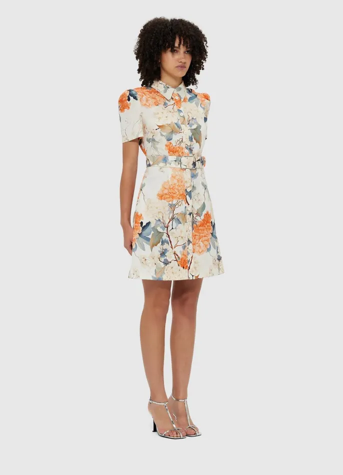 Dresses and Jumpsuits Women LEO LIN Bronte Mini Dress 8211 Hydrangea Print In Vanilla