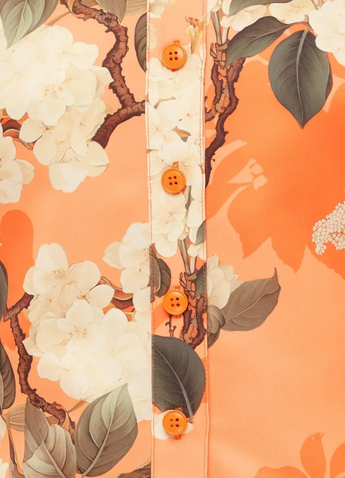 Dresses and Jumpsuits Women LEO LIN Brooke Mini Dress 8211 Hydrangea Print In Tangerine
