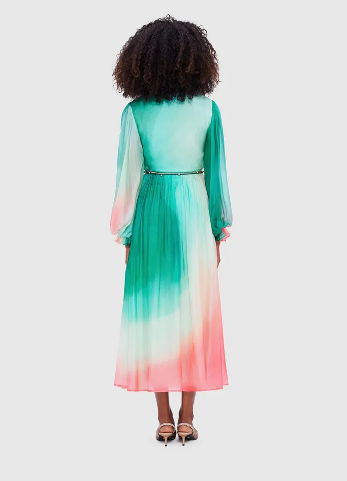 Dresses and Jumpsuits Women LEO LIN Cassie Tie Neck Midi Dress 8211 Whimsical