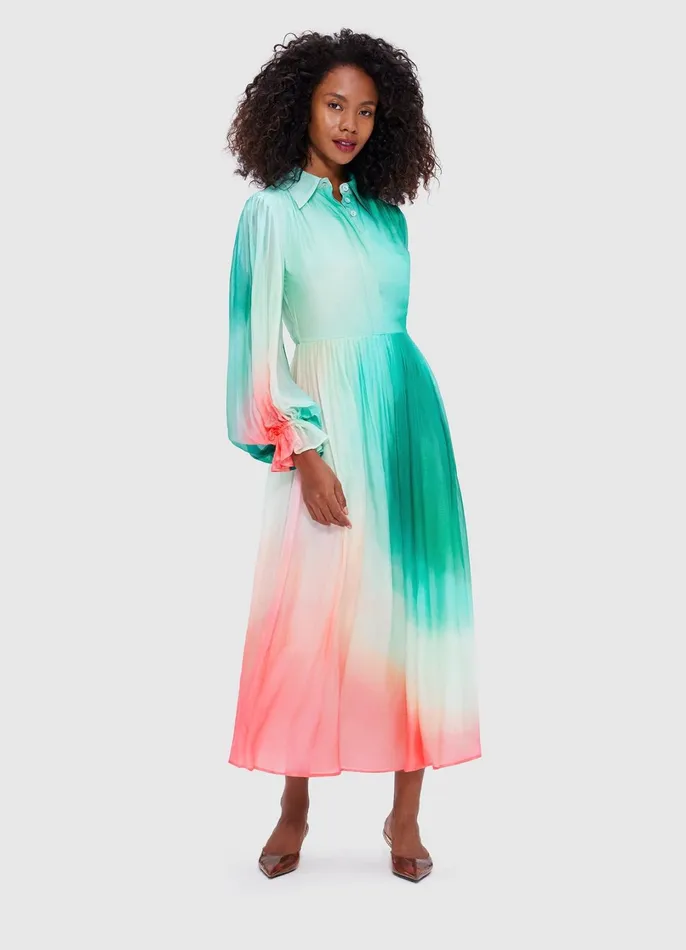 Dresses and Jumpsuits Women LEO LIN Cassie Tie Neck Midi Dress 8211 Whimsical